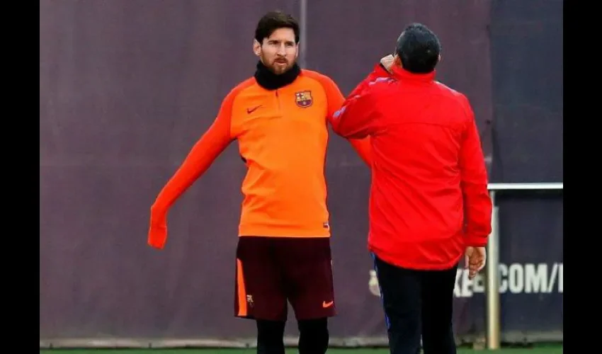 Foto ilustrativa de Messi durante un entrenamiento. 