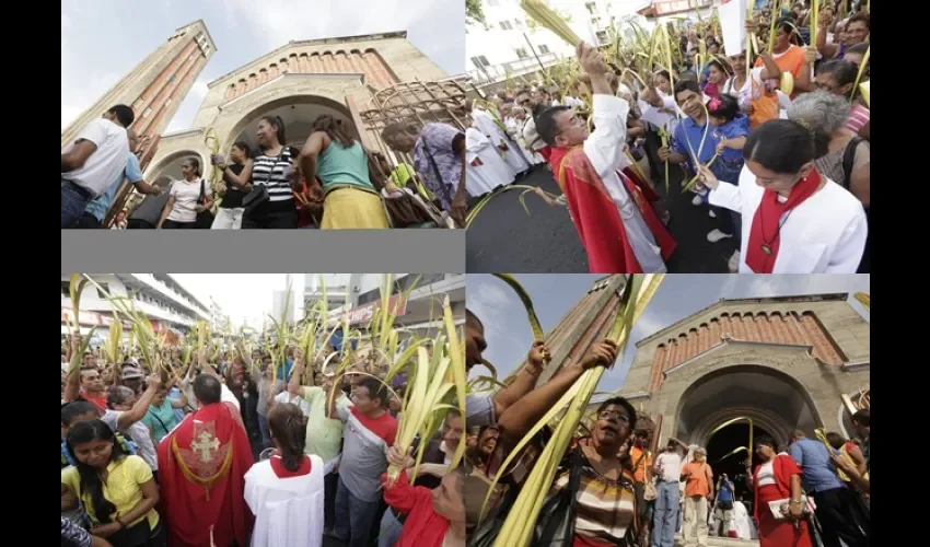El Domingo de Ramos los creyentes reciben la cruz con hojas de palma, que son bendecidas para llevarlas a su hogar. Fotos: Archivo