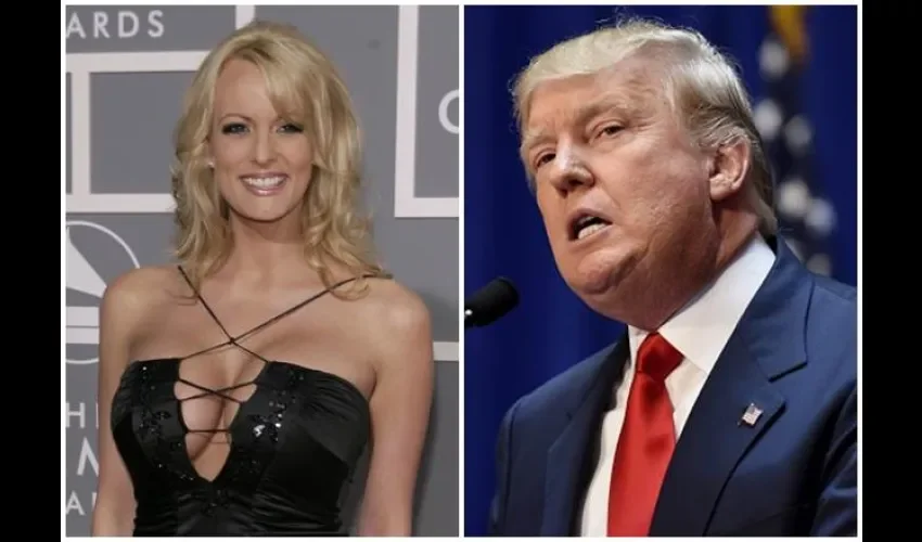 Stormy Daniels y Donald Trump. 