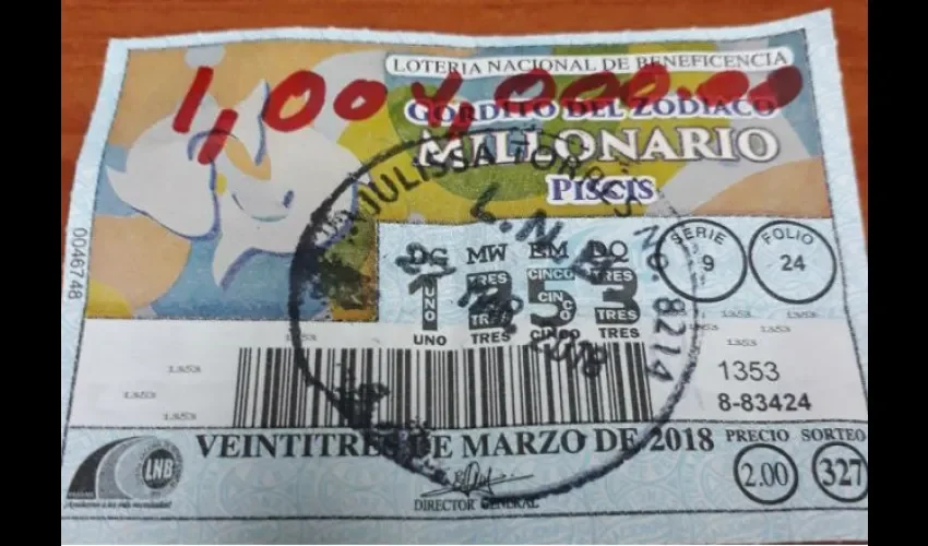 Lotería Nacional de Beneficencia. 