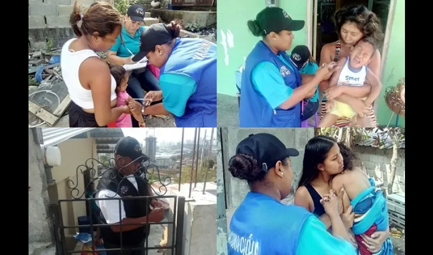 En los centros de salud en San Miguelito también se están vacunando a los menores de edad contra el sarampión. Fotos: Cortesía