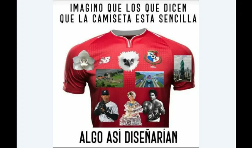 Las personas comparan la camiseta de Panamá con la del Liverpool en una temporada pasada.  /Redes Sociales