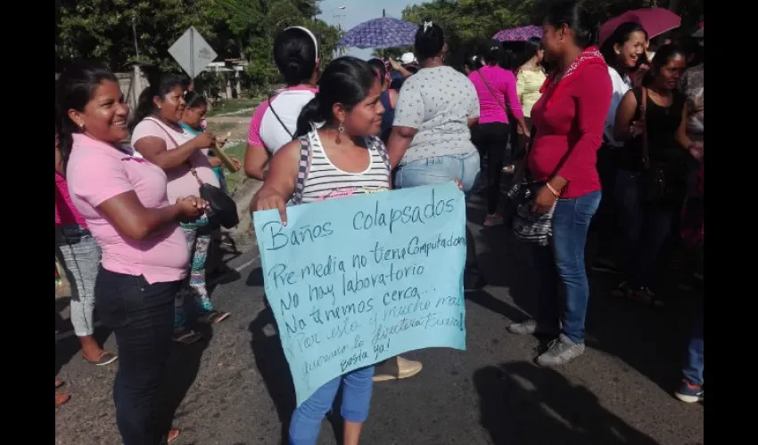 Protesta en Panamá Oeste. 