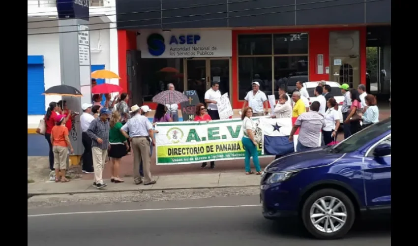 Gremios docentes estaban entre los manifestantes en La Chorrera. 
