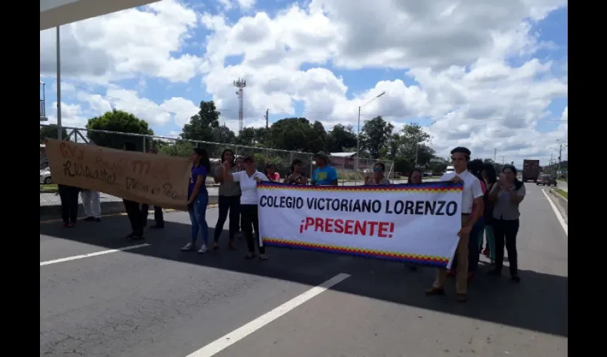 Protesta en la vía Interamericana. 