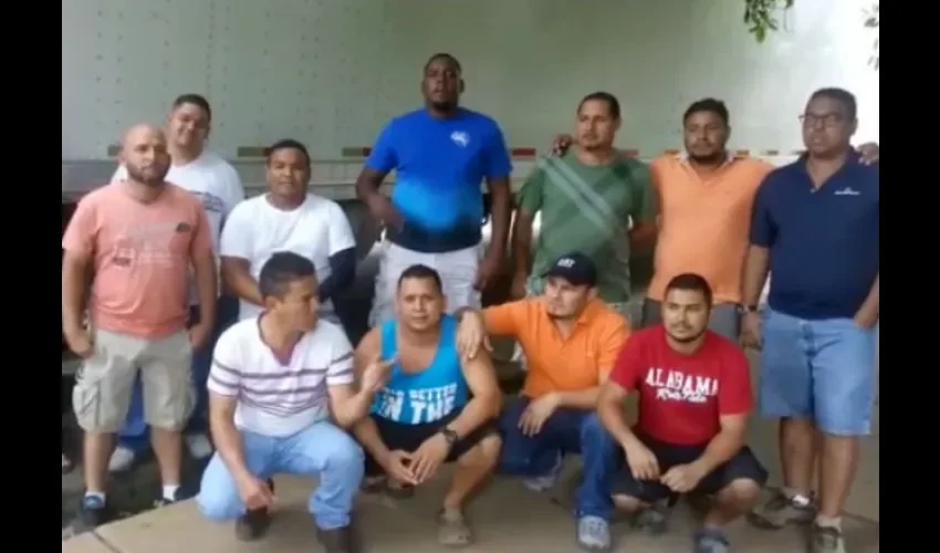 Transportistas panameños que estaban varados en Nicaragua.