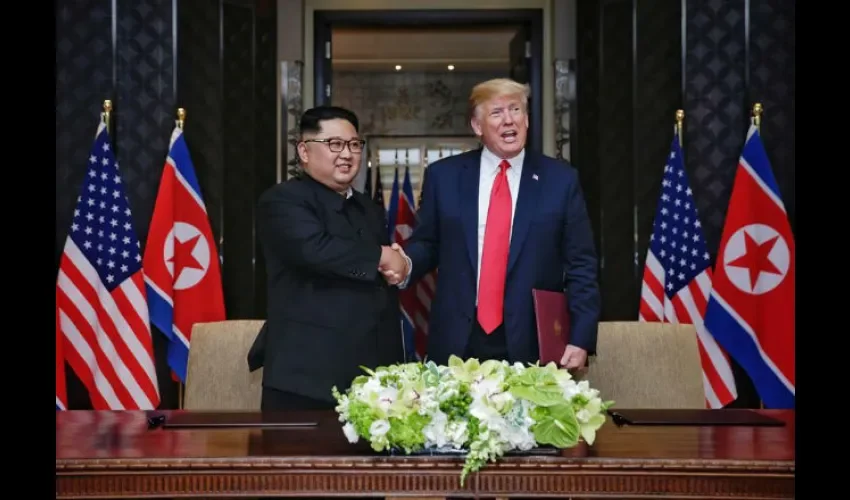 Donald Trump y  Kim Jong-un.
