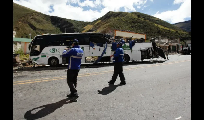 Ocurrió en la carretera andina que une Quito con la zona de Papallacta en Palugo (Ecuador). Foto: EFE