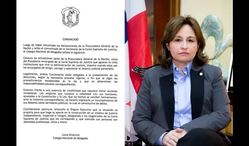 Comunicado del Colegio Nacional de Abogados. 