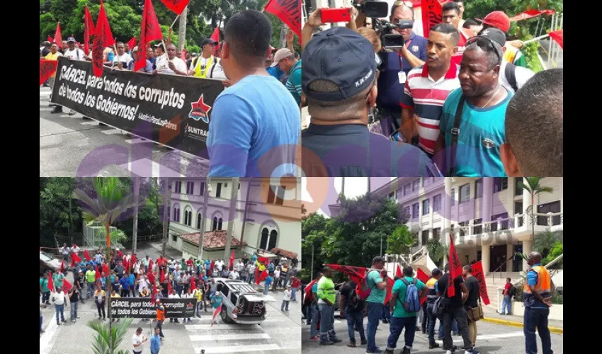 Estuvieron por algunas horas gritando consignas en contra de los magistrados de la CSJ. Fotos: Jean Carlos Díaz