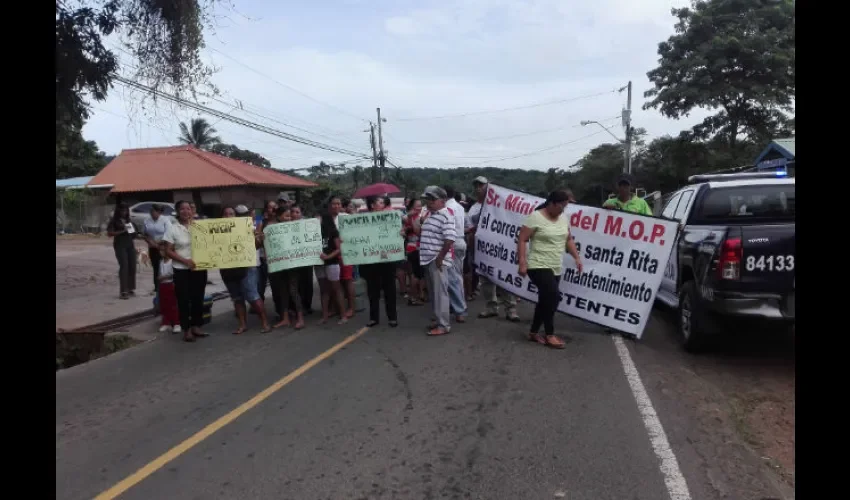 Protesta en Santa Rita de La Chorrera. 