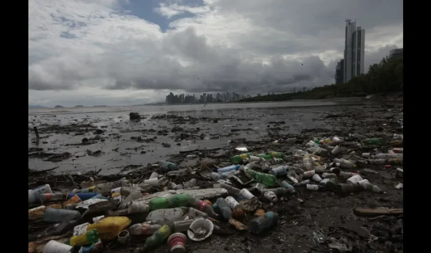 Las costas panameñas no escapan de la contaminación. Foto: Roberto Barrios