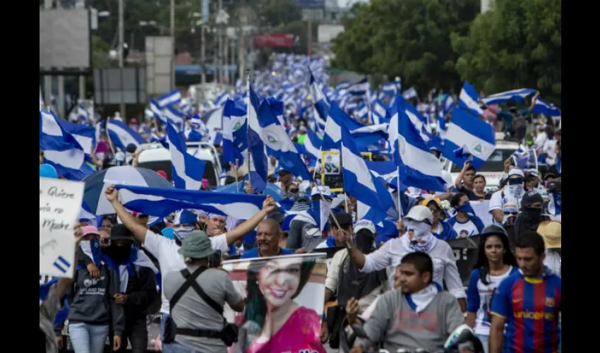 Opositores exigen la renuncia del presidente Daniel Ortega. 