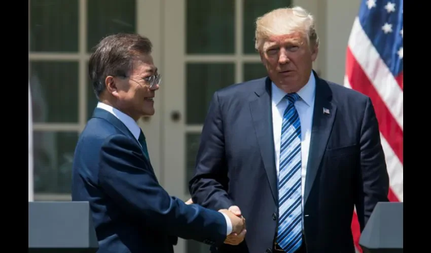 Donald Trump y Moon Jae-in.