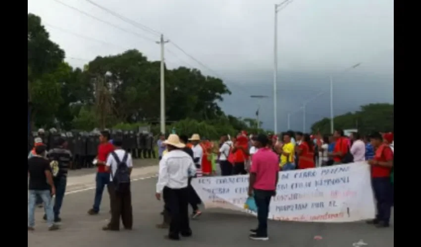 Protesta en  San Lorenzo de Chiriquí. 