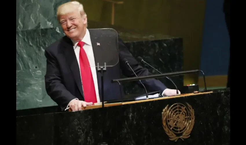 El presidente estadounidense, Donald Trump, durante la sesión de apertura del debate de alto nivel de la ONU. Foto: EFE