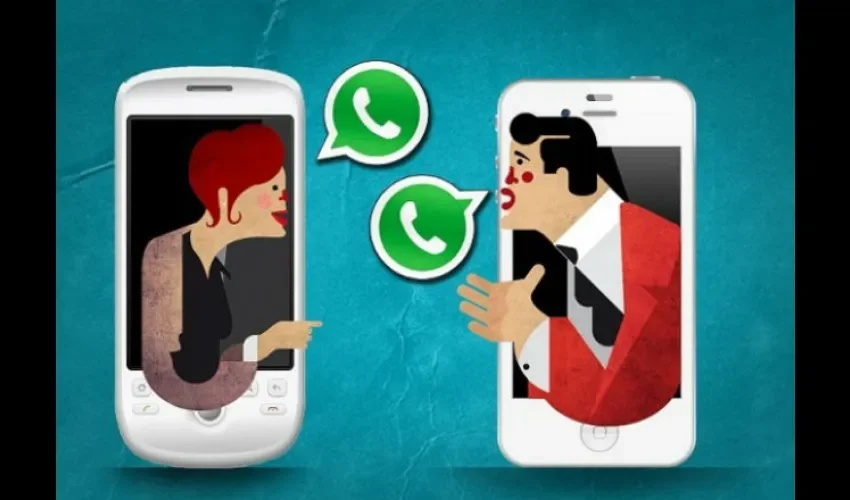 Foto ilustrativa de dos personas hablando por WhatsApp. Cortesía. 