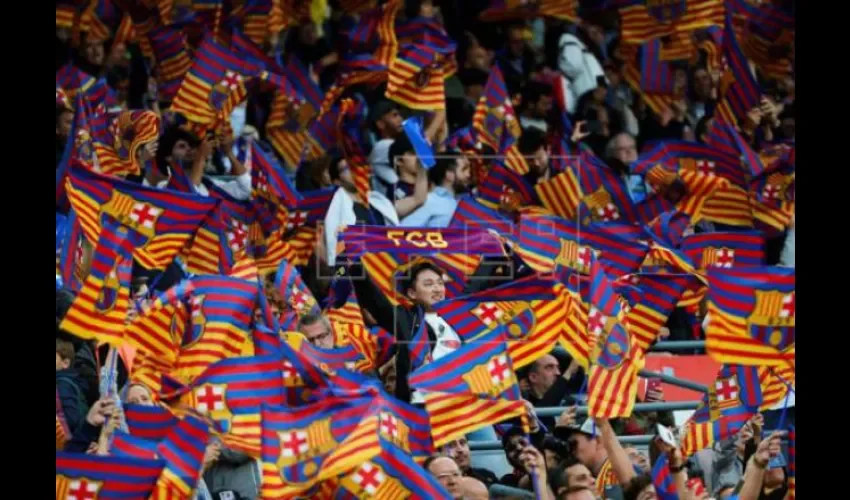 Fanáticos del Barcelona. Foto: EFE