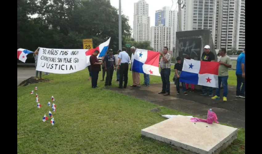 Protesta de transportistas en Paitilla.