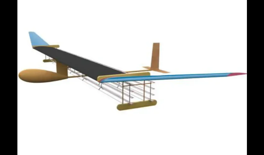 Imagen esquemática del avión, donde se pueden apreciar los cables debajo de las alas - MIT. Cortesía ABC 