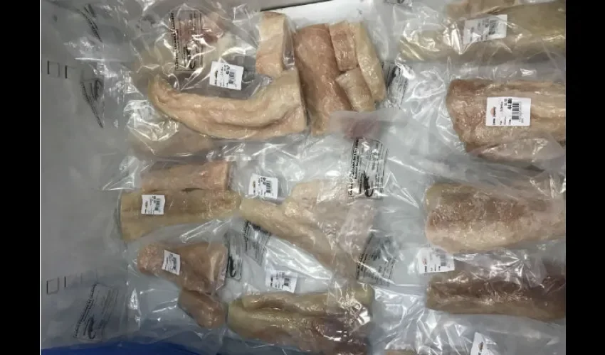 Carne de lagarto envasada para su venta en una cadena de supermercado en Bolivia. Foto cedida a EFE