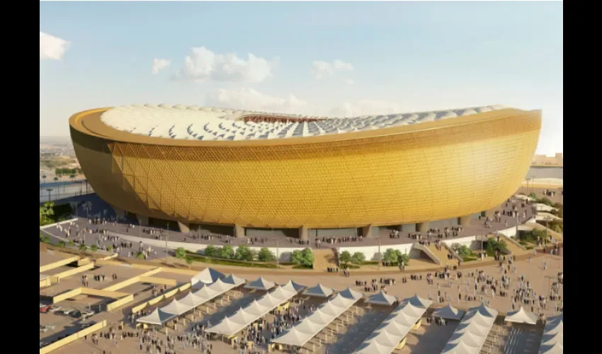 Diseño del estadio de Lusail, que acogerá el partido inaugural y la final del Mundial de fútbol de 2022. Foto: EFE