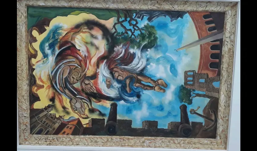 Foto ilustrativa de una de las pinturas del techo del INAC, ubicado en Las Bóvedas, Plaza de Francia. Foto: Santos J. Oliveros C. 