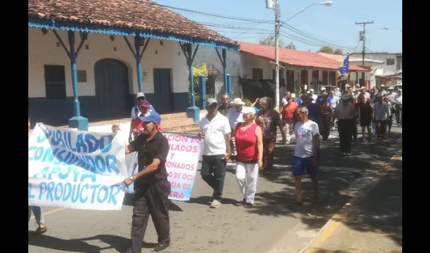 Protesta en La Villa de Los Santos. 