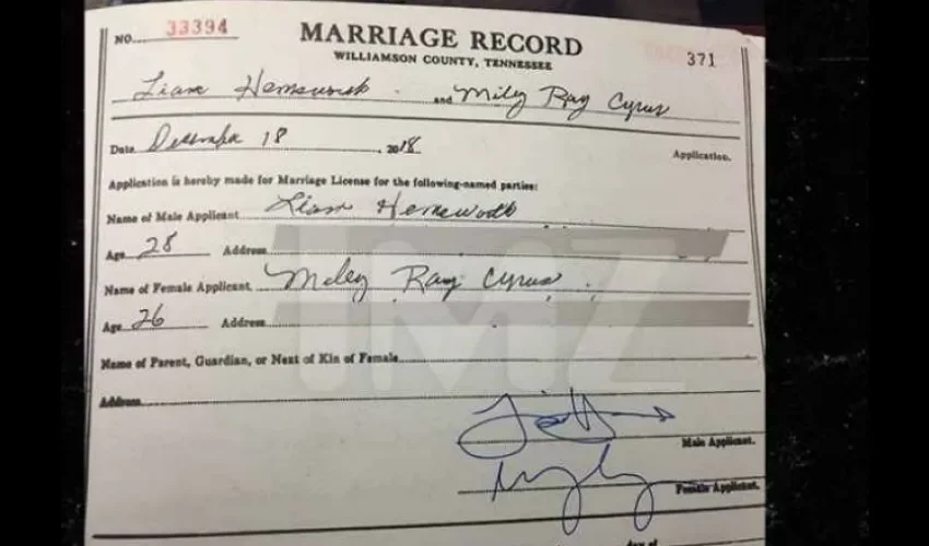 Licencia de matrimonio.