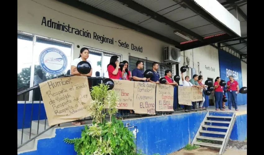 Protesta de funcionarios de Aduanas en Chiriquí. 
