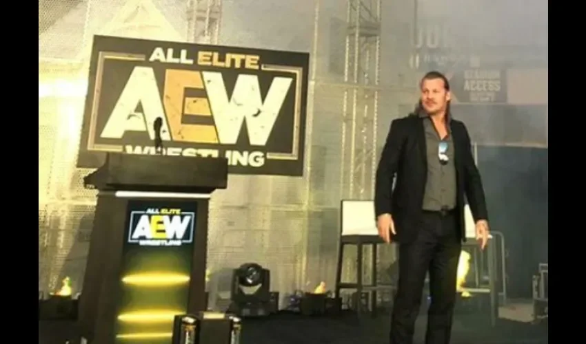  Chris Jericho cuando fue presentado como nuevo luchador de AEW.