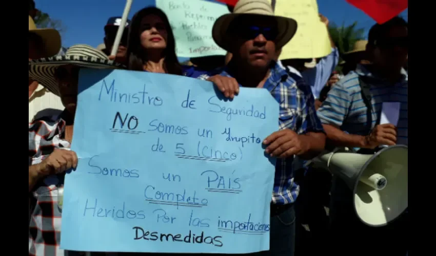 Protesta de productores agropecuarios de Panamá. 