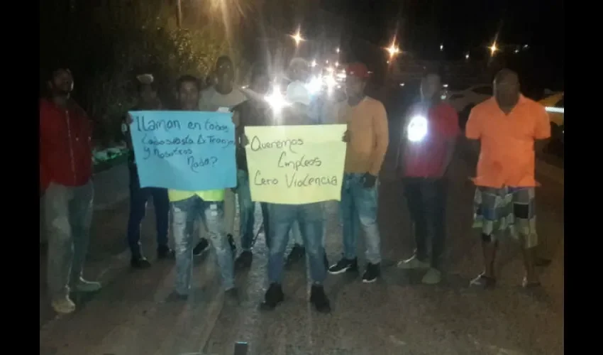 Protesta en Cativá. 