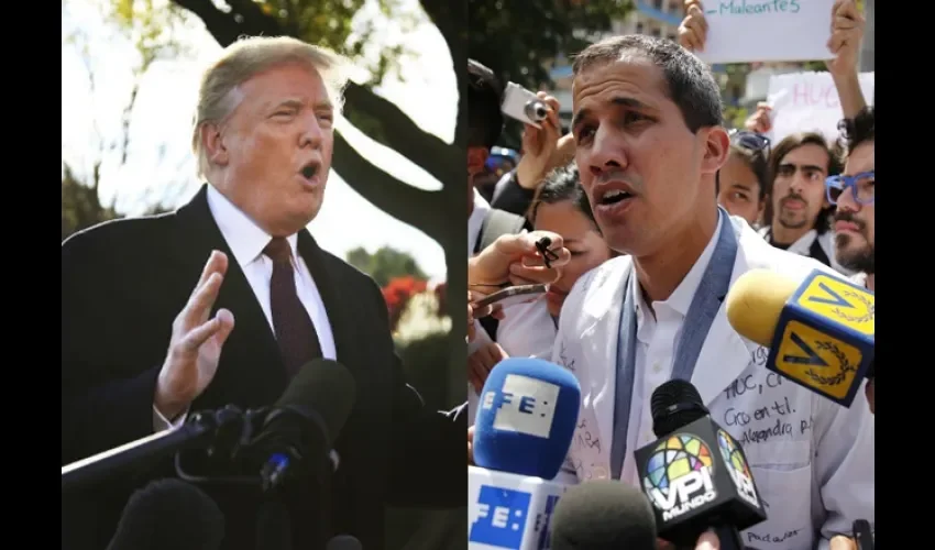 Donald Trump y Juan Guaidó.