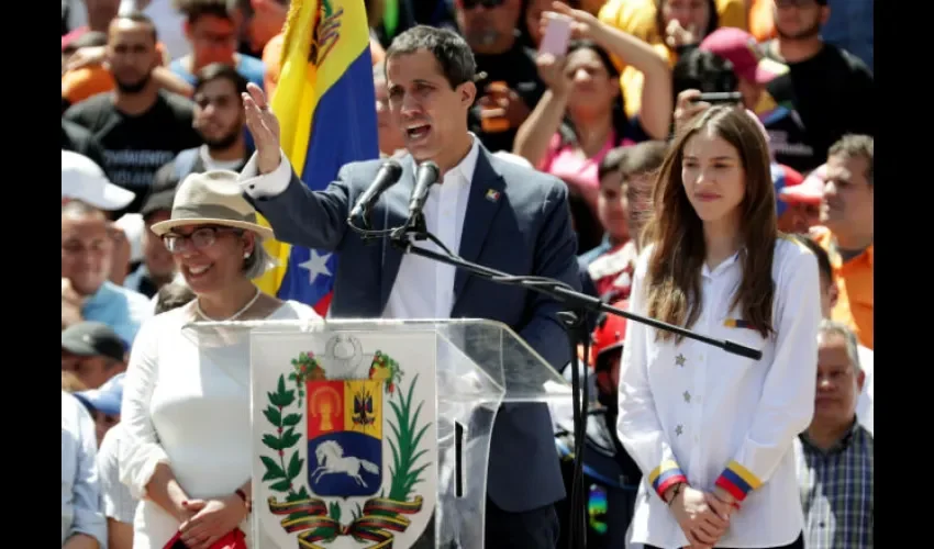 Guaidó durante una concentración contra Nicolás Maduro. Foto: EFE