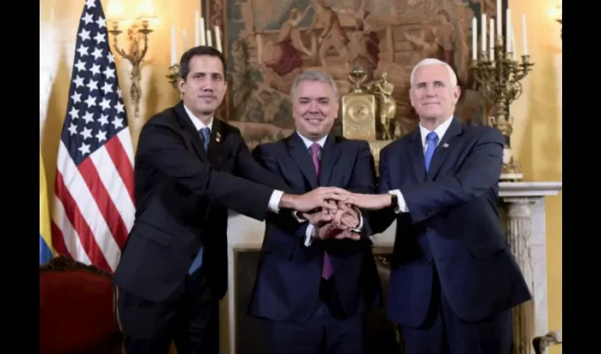 Foto ilustrativa de Guaidó con otros mandatarios. 