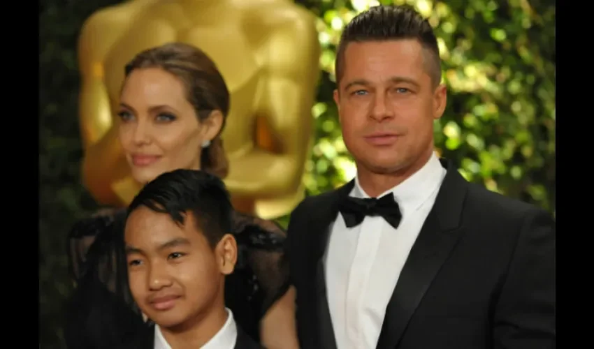 Angelina Jolie, Brad Pitt y Maddox Jolie-Pitt.