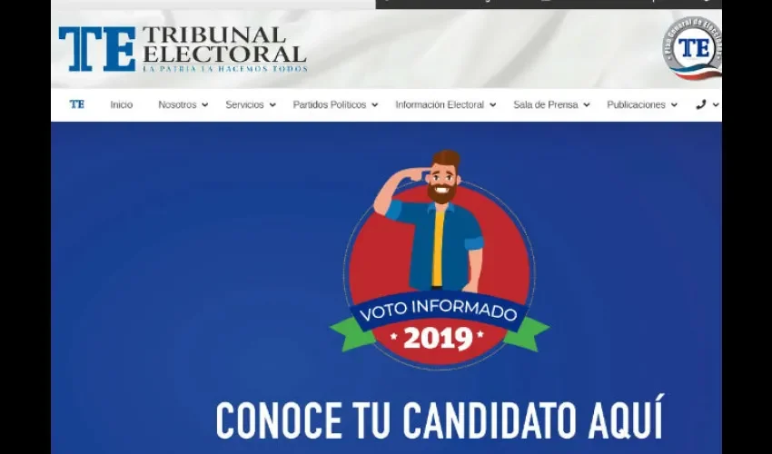 Foto ilustrativa del portal web del Tribunal Electoral. 