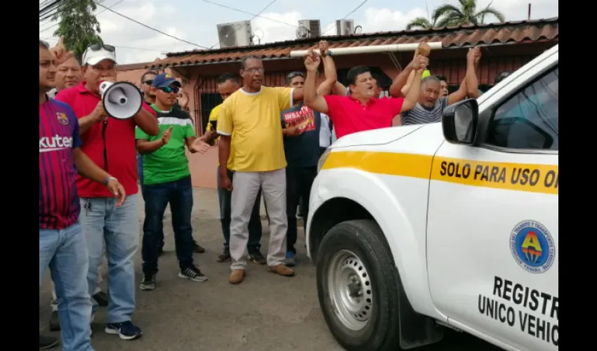 Foto ilustrativa de la protesta de los taxistas. 