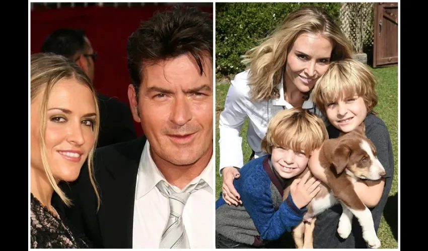 Brooke Mueller, la exesposa de Charlie Sheen, y sus hijos.