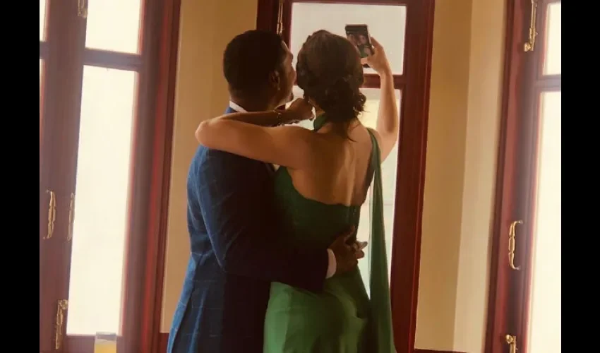 El color de la boda fue verde esmeralda. Foto: Instagram