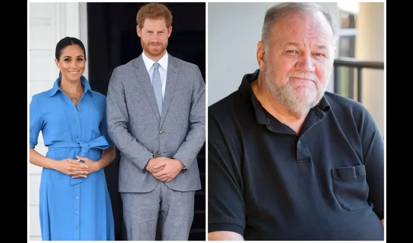 Los duques de Sussex y Thomas Markle.