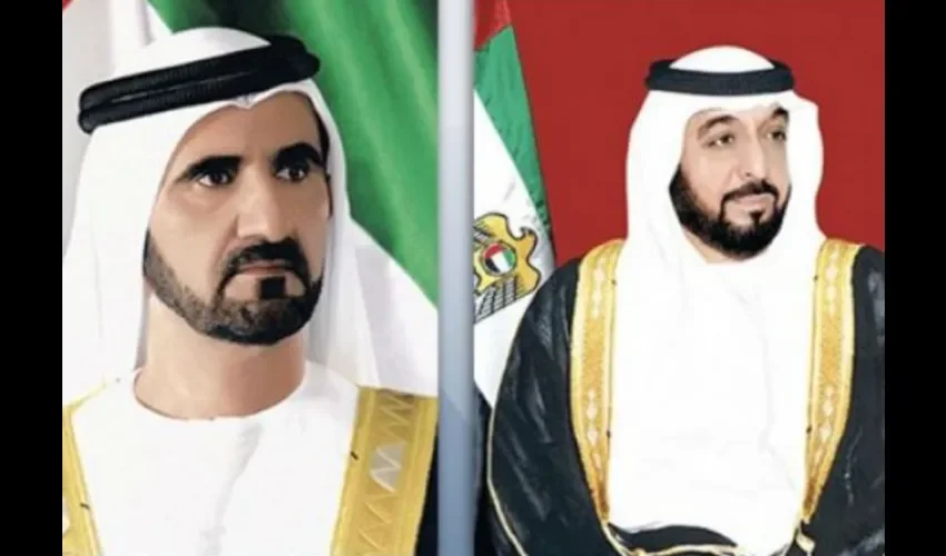 Foto ilustrativa de algunos líderes de Emiratos Árabes Unidos (EAU).  