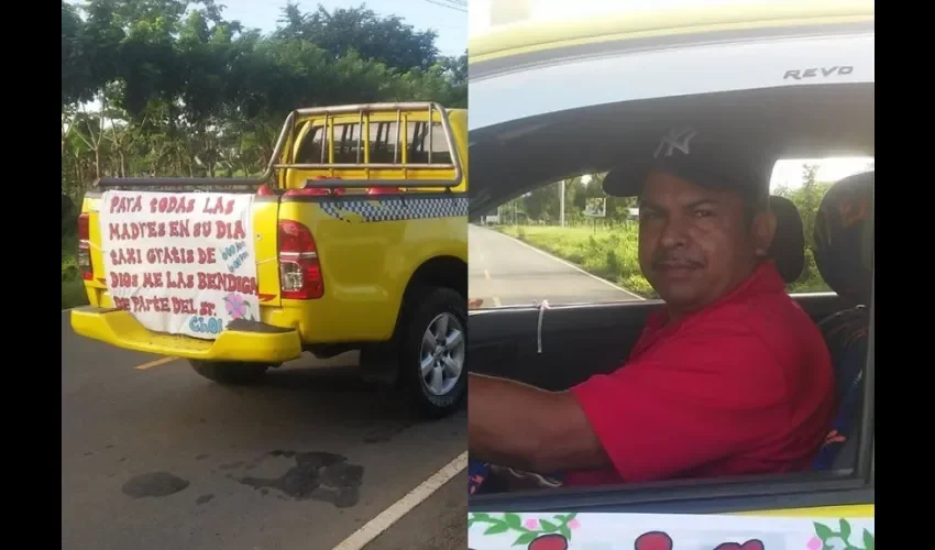 Se trata de Iván Sanjur, un taxista muy singular del área de San Félix, provincia de Chiriquí. Fotos: Redes Sociales