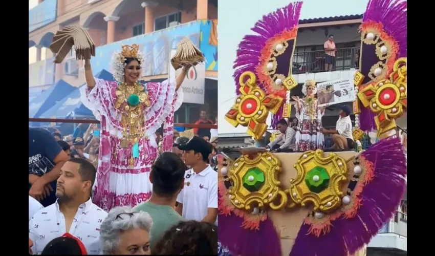 Foto ilustrativa de ambas reinas del Carnaval de Las Tablas. 