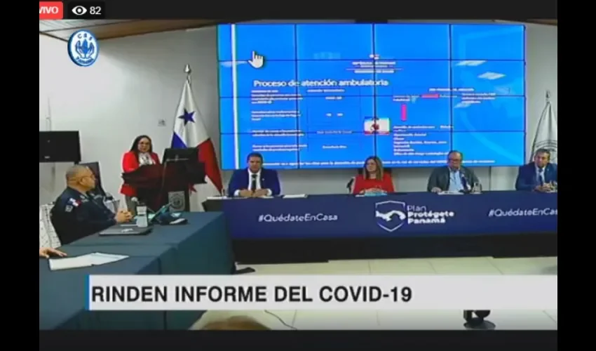 Foto ilustrativa de la ministra de salud rindiendo informe de casos de coronavirus. 
