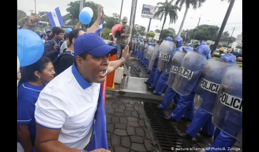 Foto ilustrativa de una manifestación en Nicaragua. 