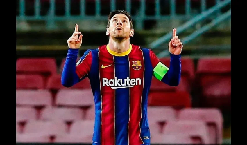 Messi celebrando su anotación.