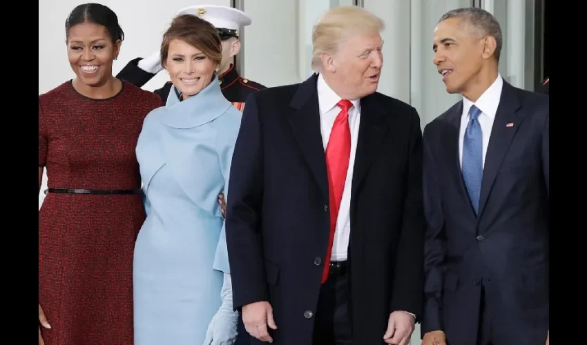 Foto ilustrativa de Trump y Michelle Obama. 