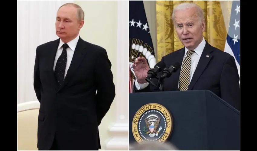 Vladímir Putin y Joe Biden. Foto: EFE.